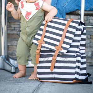 Unisex Canvas Diaper Bag Backpack leather canvas diaper bag