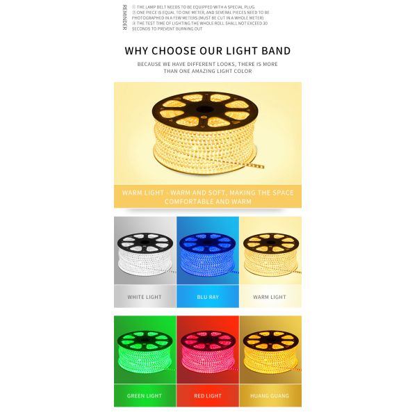 Decorative Ceiling Flexible LED Strip Lights Waterproof 180 Beads 11W