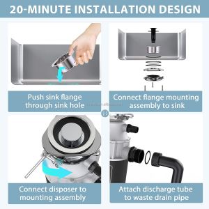 450W Garbage Disposal Machine Household Continuous Food Disposer Waste Kitchen