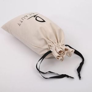 Slim Canvas Drawstring Bags Bulk , Small Custom Canvas Drawstring Bags