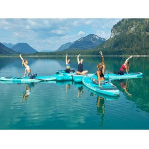 Quality Fitness Venus Hub 8 Places YOGA Inflatable SUP Platform Paddle Board Docking Station 9'7&quot; for sale