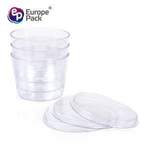 Hot selling round wholesale clear disposable plastic cup with lid
