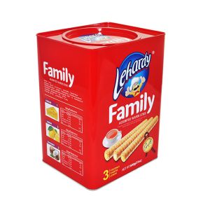 0.21mm Biscuit Tin Box ISO900 Square Metal Tin Containers