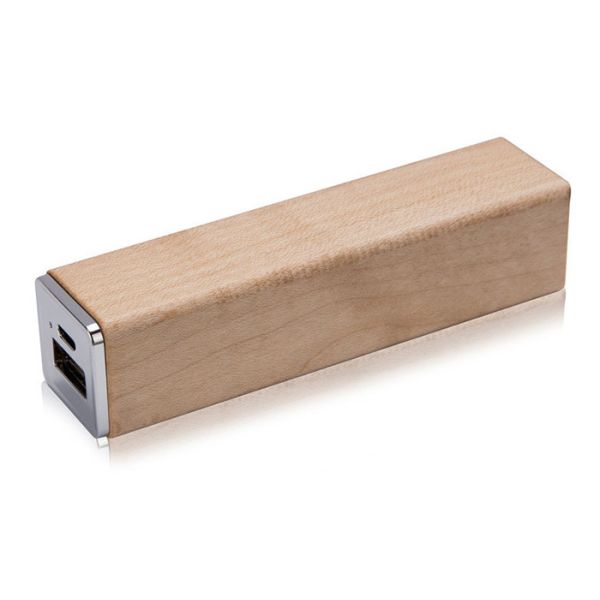Portable Wireless Power Charger , 2600mAh Wood Appearance Square Power Bank