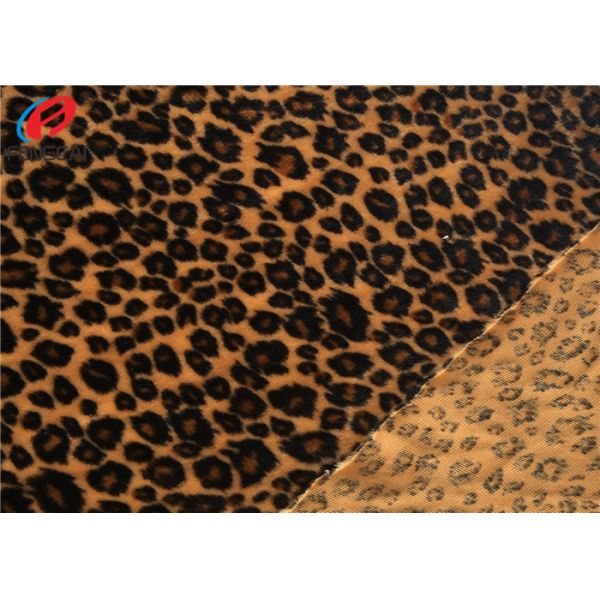 Leopard Printed 100% Stretch Polyester Fabric 1MM Velboa Fabric Eco Friendly