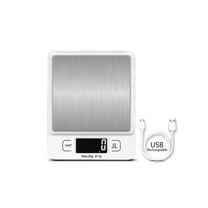 Max 5KG Stainless Steel Platform USB Rechargeable Kitchen Scale