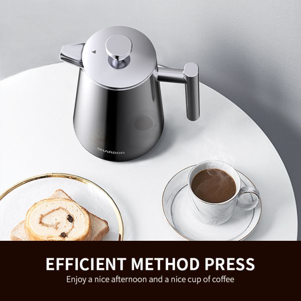 1000ML Automatic French Press Coffee Maker Travel Stainless Steel Double Wall
