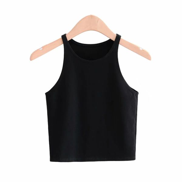 The New Summer 2022 Round Neck Sleeveless Vest In Solid Color