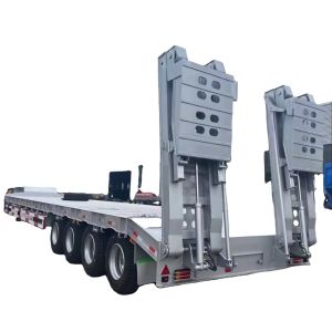 Quality Gooseneck Detachable 4 Axle Low Bed Trailer , Lowboy Semi Trailer For Sale Mozambique for sale