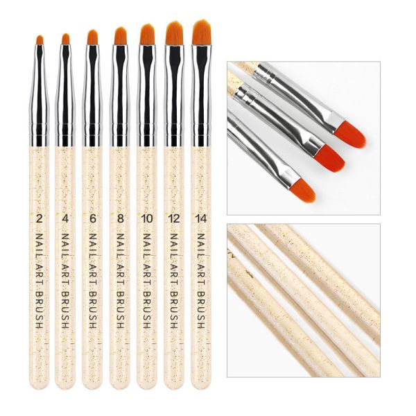 7pcs/set Nail Art Brush Pen for Light Therapy Phototherapy Painting Drawing Tool Made