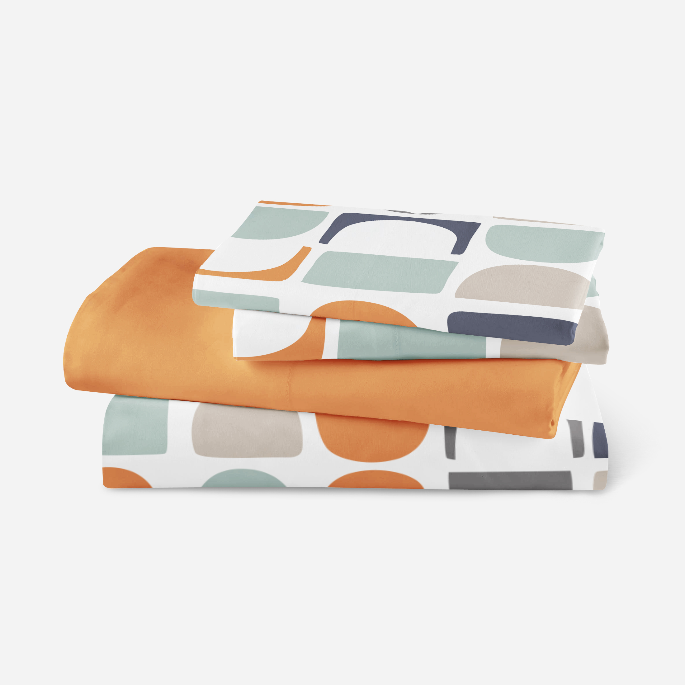 Home Textile Flat Sheet Geometric Printed Bed Cover Soft Bed Sheet 4 Pcs Quantity