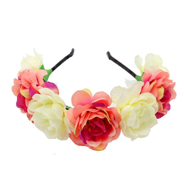 Korean bride plum hair hoop accessories elastic flower headband ladies hair beach headband wholesale