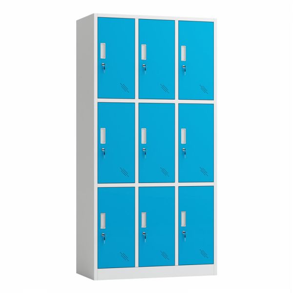 Buy Home Office Use Lockable 9 Door Metal File Locker Freestanding at wholesale prices