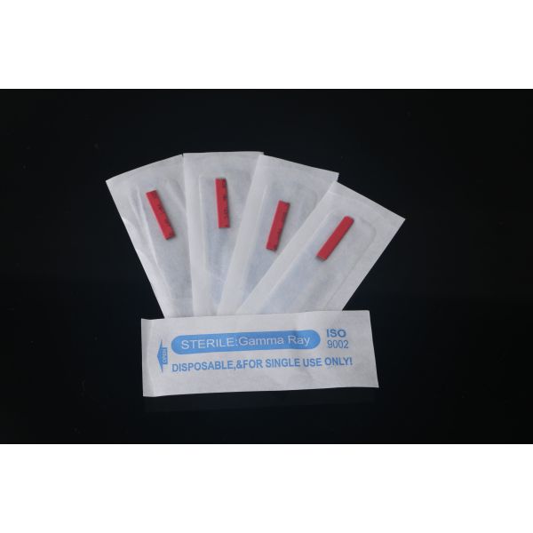 Buy #12 Flat Red Eyebrow Microblading Needles Permanent Makeup Tattoo Needles at wholesale prices