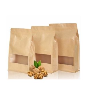 China Printing eco friendly recycled resealable k kraft paper bag with clear window for Food on sale
