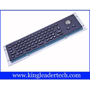 Metallic Liquid-Proof Industrial Black Kiosk Metal Keyboard With Trackball