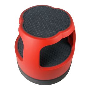 Round Step Stool with Retractable Casters Non-Slip Surface