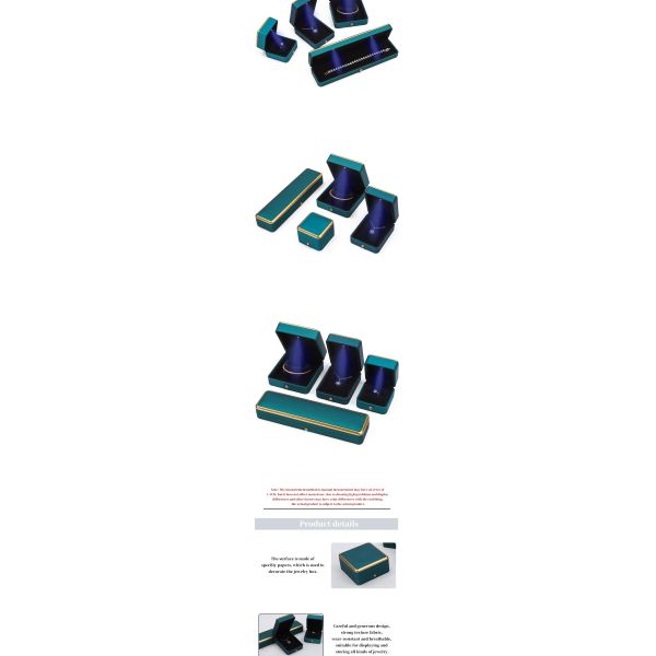 Bracelet Necklace Earring Ring Jewelry Box with Light Luxury Organizer Peacock Blue