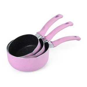 Pink Round 16cm LFGB Large Aluminum Pots For Cooking