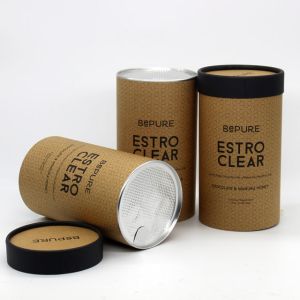 Airtight Cardboard Tube Containers , CMYK Custom Printed Paper Tubes 157gsm