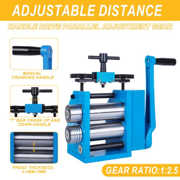 Tooltos Four In One Manual Jewelry Rolling Mill Machine With Flat Roller