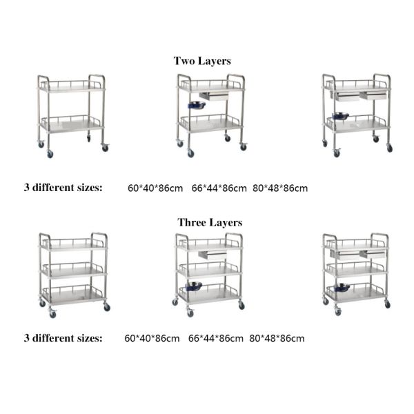 Hospital Use Stainless Steel Trolley