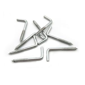 L Shape Threaded Mechanical Fasteners / Self Tapping Square Bend Screw Hooks