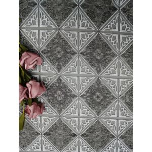 Geo Diamond Tulle Embroidered Lace Fabric Curtain Cloth