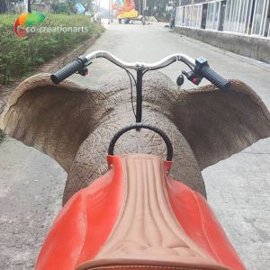 Car Rideable Animatronic Elephant Equipment For Amusement Park