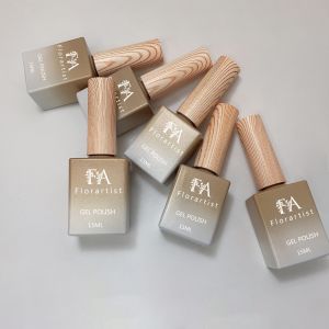 Quality Manufacturer Low Price Uv Gel Nail Polish Bottle with Wooden Bamboo Cap for sale