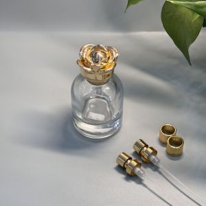 Customized Flower Shaped Zinc Alloy Metal Perfume Cap for Elegant and Durable