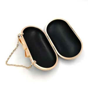 New design 106*192 mm light gold oval shape handmade purse accessory metal frame