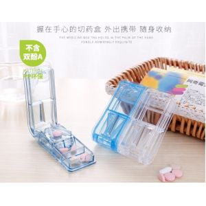 Promotional pill case &pill cutter with three compartment for home care pill
