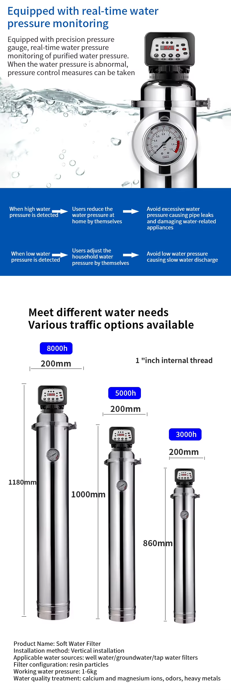 Automatic Ion Exchange Resin Hard Water Filter Plant Softener Filtration Systems Treatment Water Filter