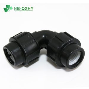 Direct Connection PP Compression Fittings Italy 90 Deg Equal Elbow for