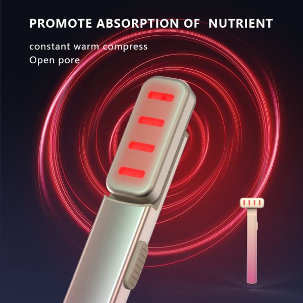 Rechargeable Vibrating Microcurrent Facial Massage Wand Red Light Therapy
