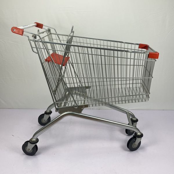 European Style Customized Grocery Shopping Trolley 150L Metal Supermarket Trolley Powder Coating
