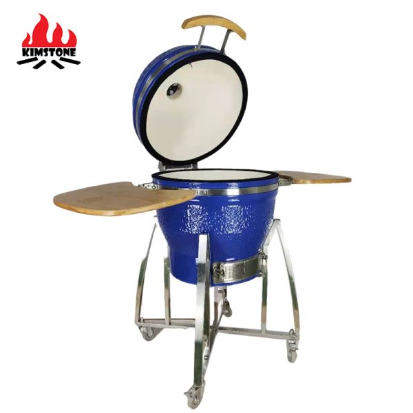 KIMSTONE Kamado 22 Inch L Keramik Grill Blue Barbeque Charcoal Industrial Machine Mini Chicken Griller BBQ Egg Grill Smoker