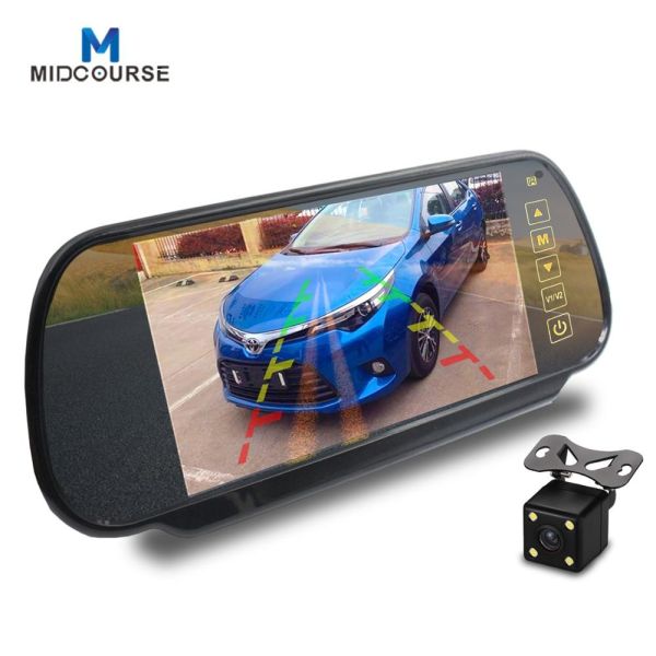 Buy 7 Inch HD 12V/24V Car Rearview Mirror Monitor with Anti-glaring Glass/ reversing camera at wholesale prices