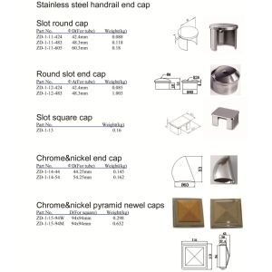 stainless steel handrail end cap/stainless steel flat end cap with thread that