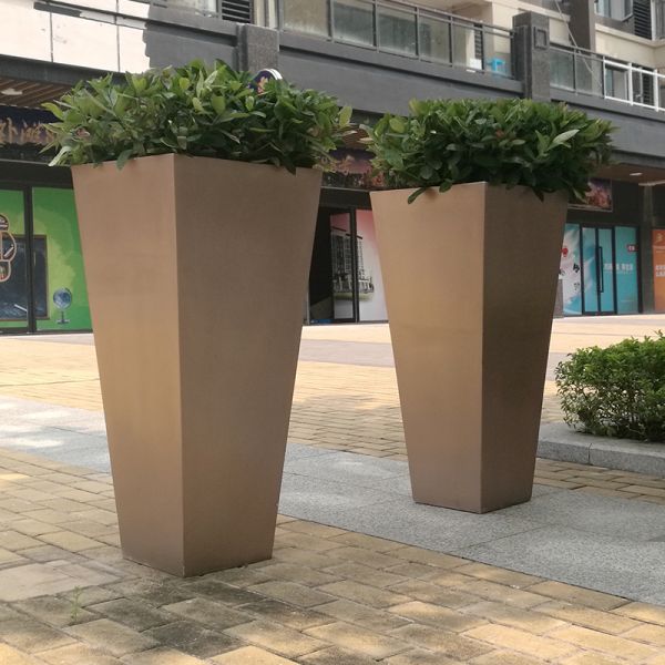 140cm Tall Outdoor Surface Electroplate Stainless Steel Plant Pots
