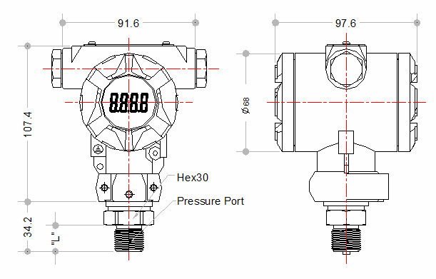HART protocol Digital Display Intelligent Industrial Pressure Transducer HPT-2
