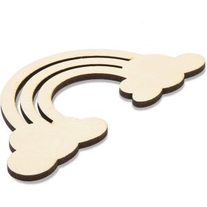 Unfinished Wood Cutouts for Crafts, Rainbow Clouds