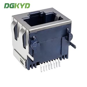 56 Single Port RJ45 Connector With Shielded Interface SMT DGKYD561188HWA6SB9T613