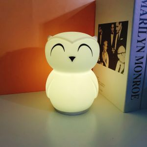 Silicone Dimmable Color Changing Owl Night Lamp LED Light Source and Remote