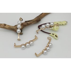 Wear Belt Simple Style Shoe Zinc Alloy Ladies Shoe Clips With Pearl Size 45*7cm