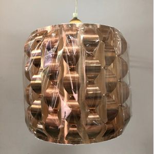 Silver And Copper Polypropylene Lampshade 40W ceiling Easy Fit