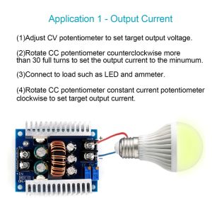 300W 20A DC-DC Buck Converter Step Down Module with Current Limiting Range of 0