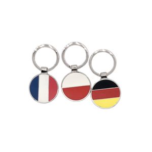 China National Flag Round Metal Keychain Laser Engraving UV Printing Logo on sale