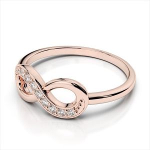 White CZ Stone Love Infinity Rings in 925 Sterling Silver for Everlasting